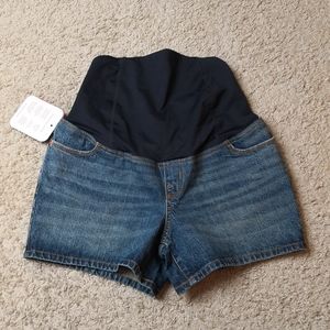 New Isabel Maternity Women Short jean smooth sculpt casual crossover sz 4